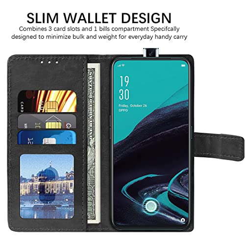 Image of Amazon Brand-Solimo Flip Leather Mobile Cover (Soft, Flexible & Kickstand Back case) Compatible for Oppo Reno2 F (Black)