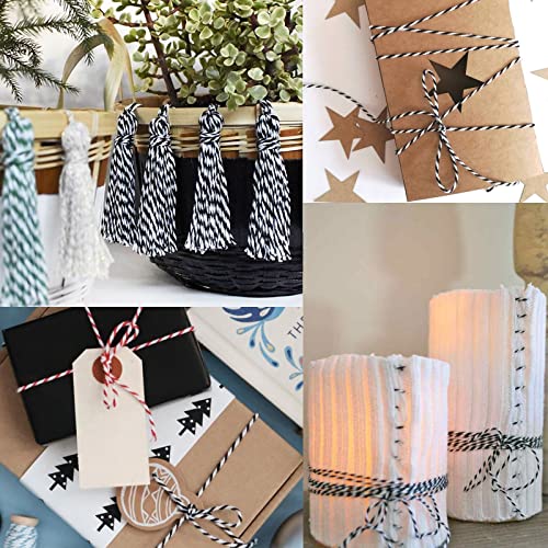Image of G2PLUS 656 Feet White and Black String,2MM Cotton Twine for Crafts & Wrap