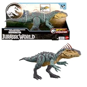 Mattel Jurassic World Gigantic Trackers Neovenator Dinosaurio de juguete con movimientos de ataque, +4 años, HTK78