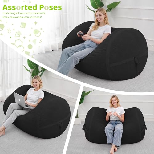 Image of 4FT Bean Bag Chair 4'Big Bean Bag Chairs with Adults, Large Beanbag Chair