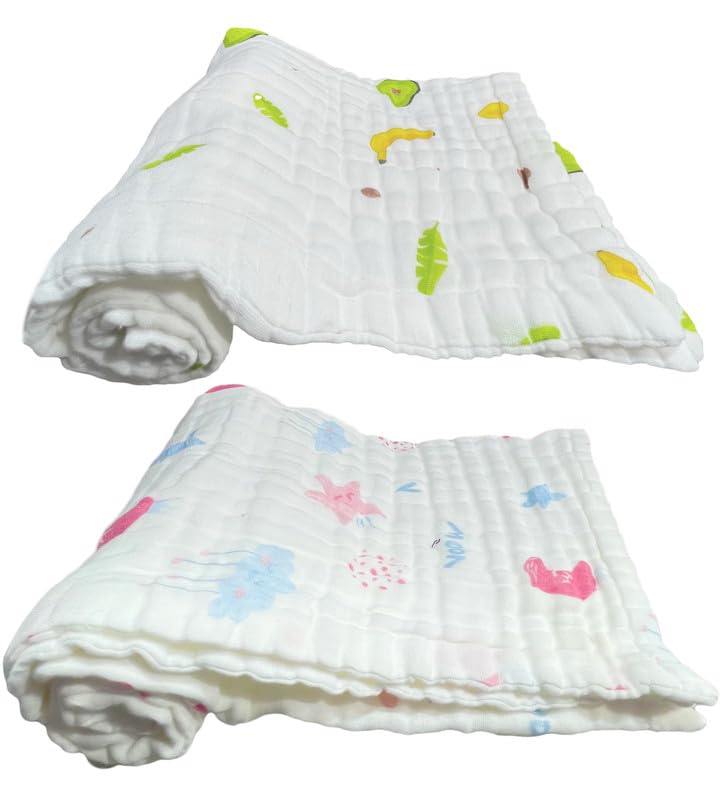 TERI BERI Muslin Baby Bath Towel Cotton Super Soft Bathing Towels for Newborn Highly Absorbent, Kids Boys and Girls - White Size 50 X 100 Cm (1), 250 TC-image-29