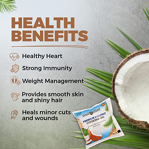 Image of nutndiet Premium Edible Coconut Oil For Cooking, Pouch 500ml