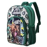 Zawadi Global Jurrasic World Kids Childrens Premium Backpack School Rucksack Travel Bag Boys Girls with side mesh pocket and front zipped pocket Multicolour