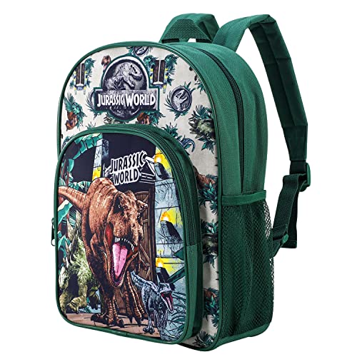 Zawadi Global Jurrasic World - Mochila escolar para niños y niñas, con bolsillo lateral de malla y bolsillo frontal con cremallera, multicolor, multicolor, 36.7cm (height), 26cm (width), 13cm (depth)
