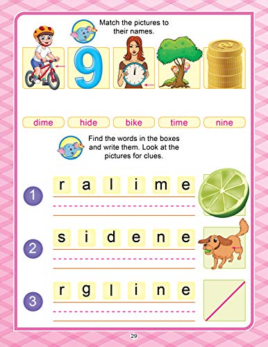 Image of Learn with Phonics Activity Book - 3 | Long Vowel Sounds | Early Reading Workbook for Kids Age 4-10 with Fun Activities, Write & Learn Pages & Colourful Pictures to Build Reading Skills