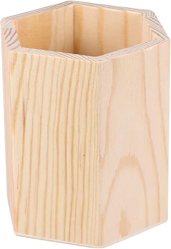 Miniatura 2 de 2 piezas de madera sin terminar para lápices, estuche de papelería, organizador de escritorio de oficina, caja de almacenamiento de papelería para