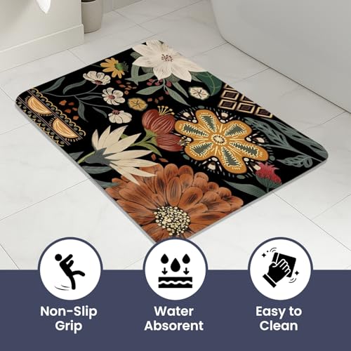 Image of MAXOSHINE PVC Bathroom Mats Anti Slip | Water Absorbent Bath Floor Mat | Quick Dry Anti Skid Bathroom Mats for Home | Door Mat for Wet Area 40x60 CM