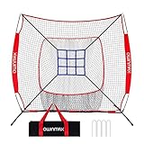 OwinMax 7x7 ft Baseball Softball Practice Net with The Detachable Bow Frame for Batting, Hitting, Pitching, Portable Baseball Practice Net with Carry Bag, Great for All Levels