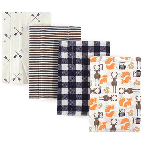 Image of Hudson Baby Cotton Poly Flannel Burp Cloths Multipack, Forest 8-Pack, One Size