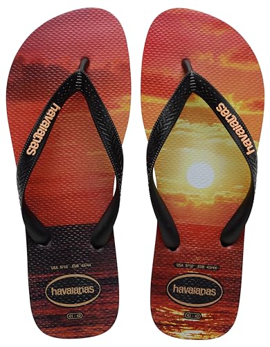 Havaianas Men's Hype Flip-Flop, Black/Black/Peach, 9/10 UK