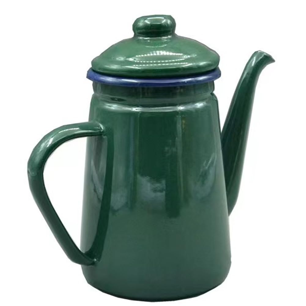 CTRLZS Enamel Teapot Coffee Pot with Handle & Lid, 1.1L, Stove Top Kettle for Everyday Use