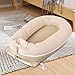 Baby Lounger, Deluxe Infant Lounger, Baby Nest Cover for Baby, Breathable Cotton, Adjustable Baby Floor Seat for Tummy Time, Newborn Essentials for Baby 0-12 Months (Khaki)