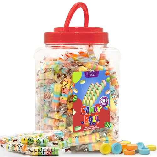 Fresh Finest Candy Rolls - Individually Wrapped Hard Candy Assorted original flavors Best for Classroom Exchange, Office Bowls, and Valentine's Kids Gift - 200 Pack, Bulk - image 1
