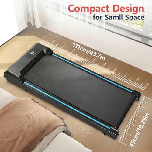 Image of Walking Pad Under Desk Treadmill, Portable Compact Electric Walking Treadmill with Remote Control for Home Office, Quiet Fitness Machine