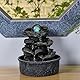 Zen’Light - Zimmerbrunnen Little Rock - Naturwasserfall mit Steineffekt und farbigem LED-Licht - Zen Tischdekoration Ideal für Meditation und Entspannung - Feng-Shui-Objekt Glück - H 23cm