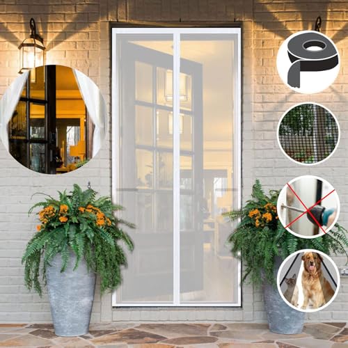 Moustiquaire porte fenetre 90x220 rideau aimante balcon fibre de verre sans percage