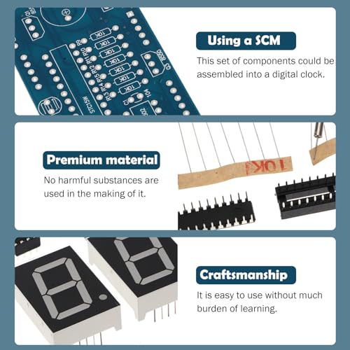 Kit de reloj digital sin ensamblar con componentes de microcomputadora PRETYZOOM de aprendizaje 6