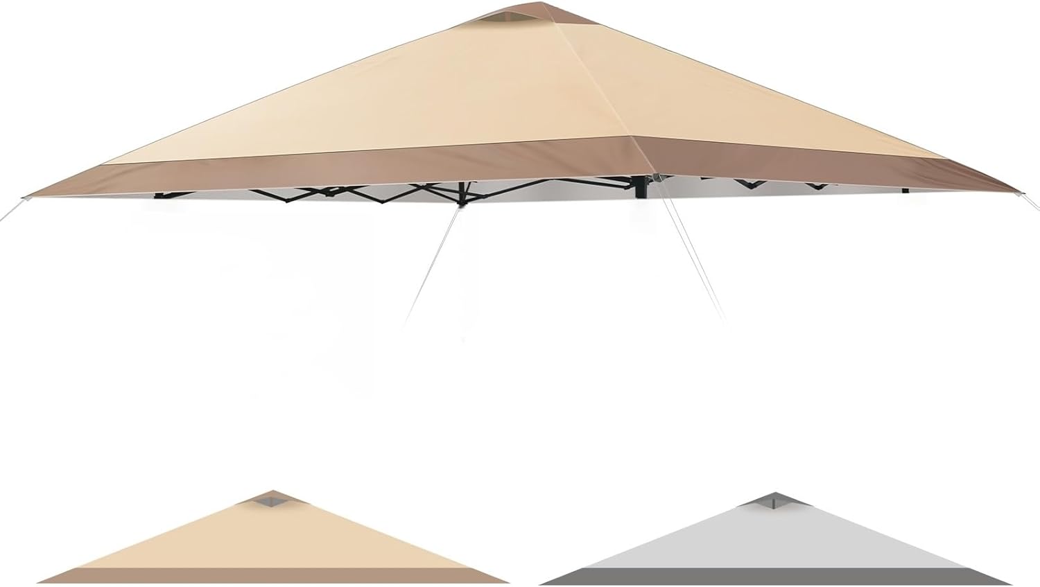 Canopy Replacement Top Cover with Air Vents for 12x12 Pop up Canopy Tent, Fit for 12x12 Pop up Gazebo, Waterproof & Anti-UV for Outdoor Shade (Frame Not Included) (Khaki)