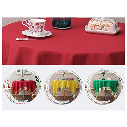 Nappe rectangulaire rouge de Noël pour table de 4 à 8 couverts