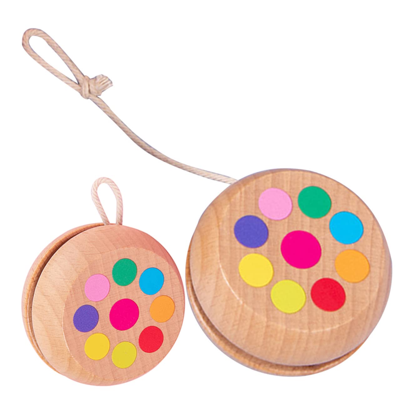Kisangel 2pcs Adorable Wooden Balls for Fun Outdoor Plaything Engaging String for Enhances Hand Eye Coordination Motor Skills Present