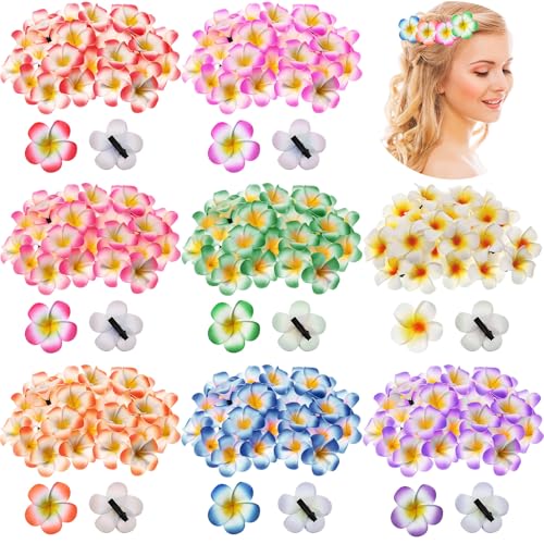 Horquillas de pelo de espuma hawaiana plumeria artificial para mujeres y niñas