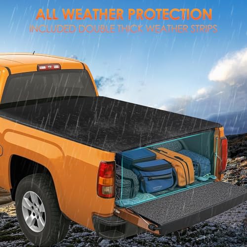 Image of Nilight Soft Roll-Up Tonneau Cover Compatible with Chevy Silverado /GMC Sierra 1500 2004 2005 2006-5.8ft Truck Bed Cover