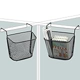 Poeland Cubicle Hanging Basket for Office, Cubicle Accessories Easy Hang-on Metal Mesh Shelf Storage Organizer for Desk Partitions Cubicle (2 pack)