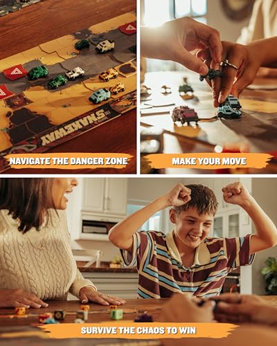 Image of Restoration Games Thunder Road Vendetta - Racing and Strategy Board Game for Adults - Post-Apocalyptic Demolition Derby Racing Game - 2-4 Players - 30-75 Min Playtime - Ages 10+ | 10 Plus, 30-75 Minute, Includes 5 Road Boards, 12 Car Minis, Dice and Tokens