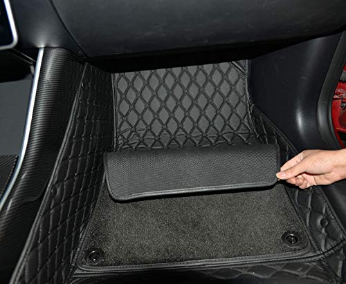 ThinSGO Tesla Model 3 All-Wealther Floor Mat Waterproof Full Covered PU Leather Vehicle Floor Carpet (Floor Mat Black)