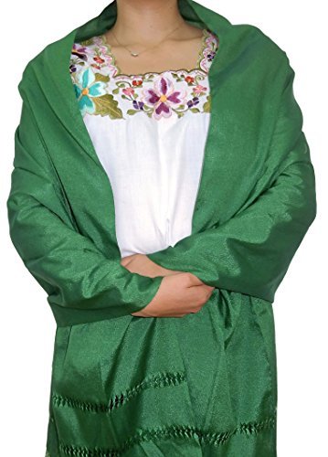 Typical Mexican Rebozo or Chalina, Mexican Pashmina Shawl (94" x 23")