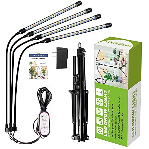 Sowinski Grow Lights For Indoor Plants With Timer, 4 Head 80 Led Grow Lights With Stand, Plant Light For Indoor Plants Full Spectrum, Adjustable Gooseneck With Remote Control Plant Light #TOP6