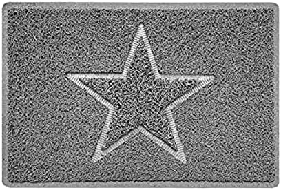 Nicoman HEART Embossed Shape Door Mat Dirt-Trapper Jet-Washable Doormat - (Use Indoor or Sheltered Outdoor) - (60x40cm/23.6x15.7inches, Small) GREY