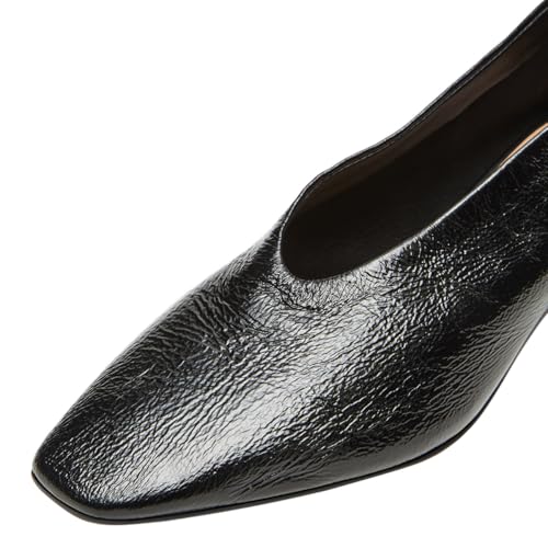 Maiyang Women Classic Closed Square Toe Pumps Block Chunky Low Heels Slip on Daily Office Party Dress Shoes Size 4-16 US3