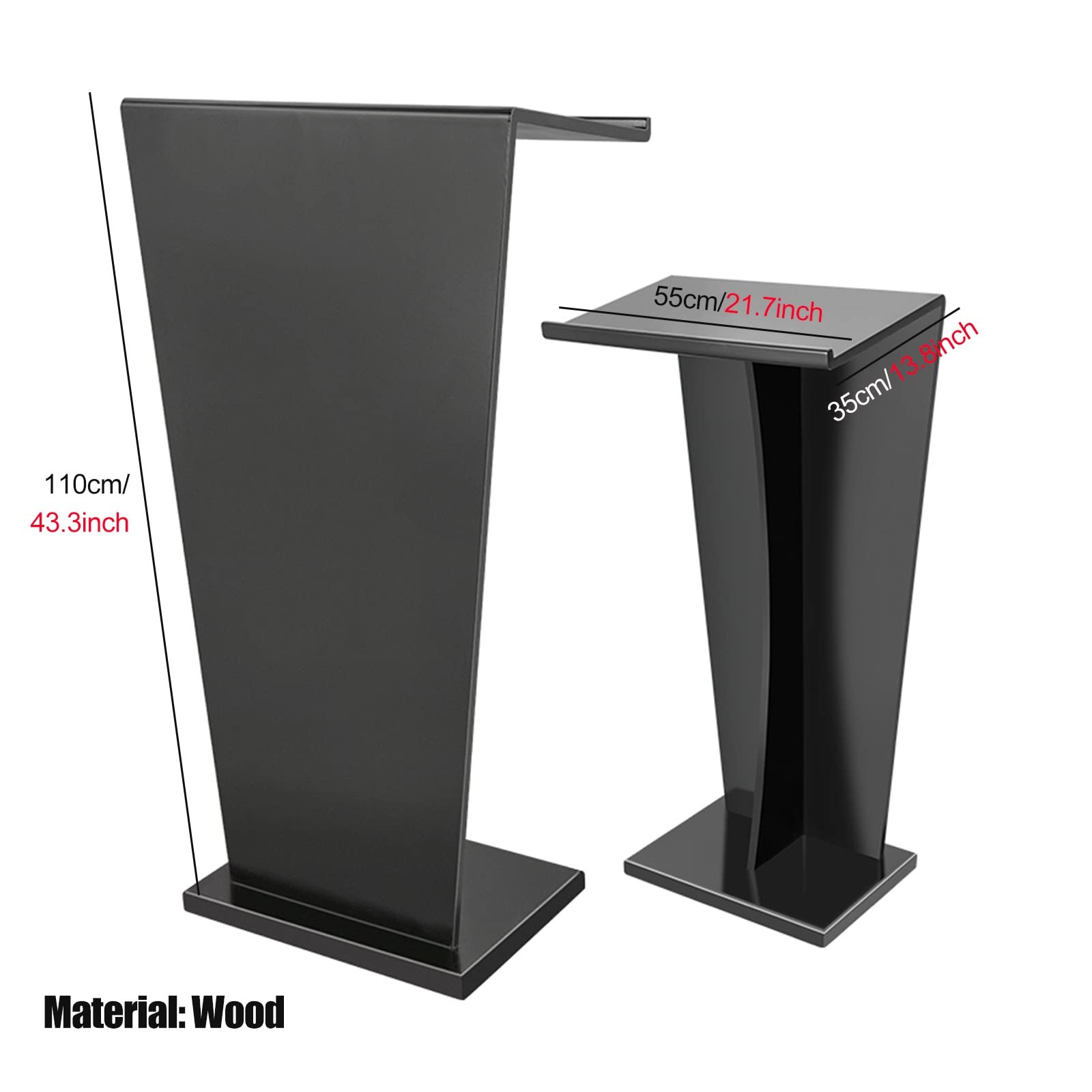 Générique Pupitre de conférence Moderne Blanc de 110 cm de Haut, en Bois, avec Table de Parole réglable pour Les présentations et la Lecture.