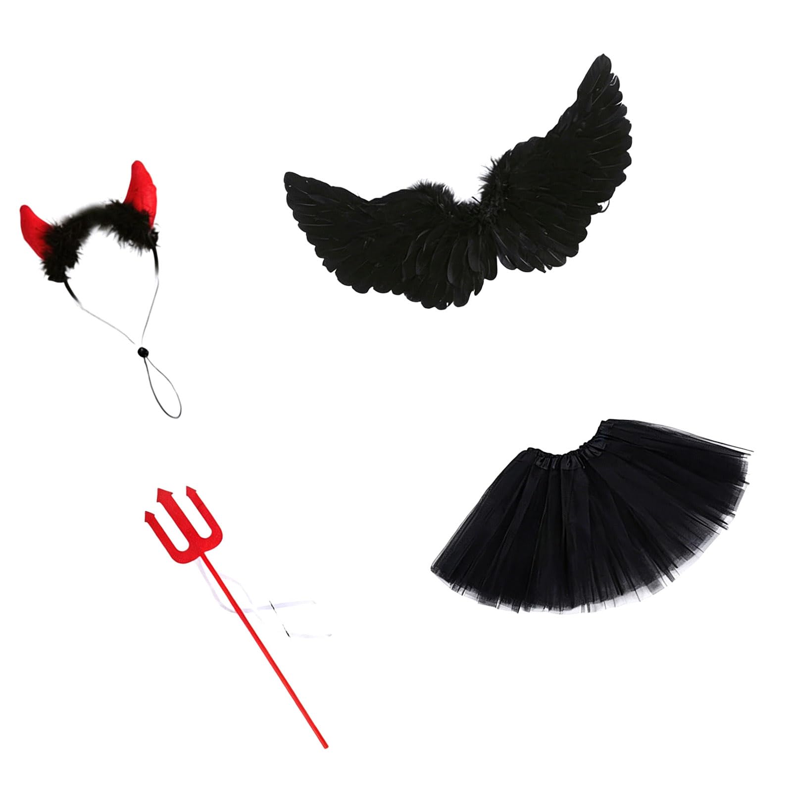 Mekalero Fairy Wing Headband Geese Attire Accessory Set with Flowing Feathered for Themed Party Decorations Kids Dress Up Wing
