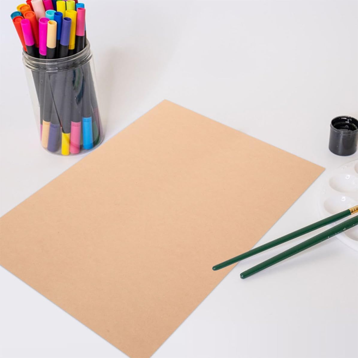 HAPINARY 50pcs Brown Kraft Paper Cardstock Sheets for Crafting and DIY Projects, Easy to Use and Safe, for DIY Crafts and Creative Needs