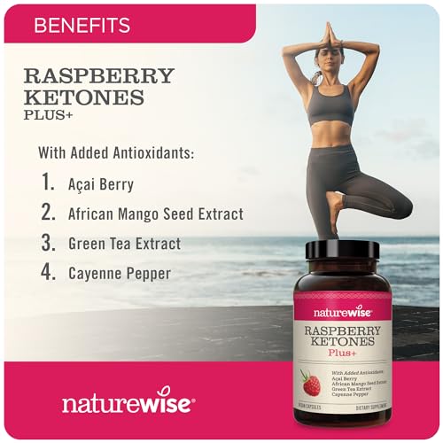 Naturewise NWRKPC120 Raspberry Ketones Plus - Advanced Ketones In Raspberry Blend Supports Antioxidant Health, Boosts Energy, Supports Weight Targets Vegan & Gluten-Free thumb #1