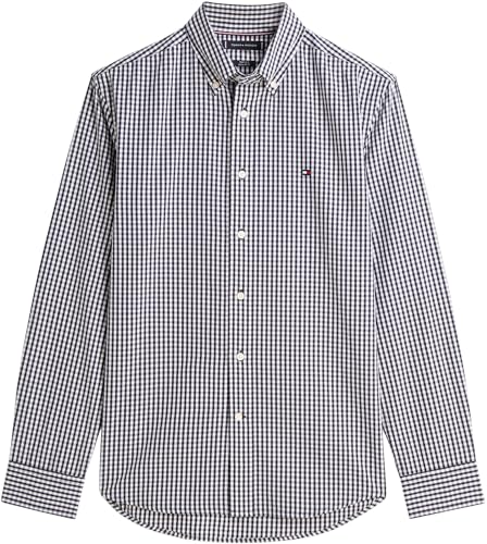 Tommy Hilfiger Herren Hemd Poplin Gingham Freizeithemd, Mehrfarbig (Black/Check), XXL – Ansicht 6