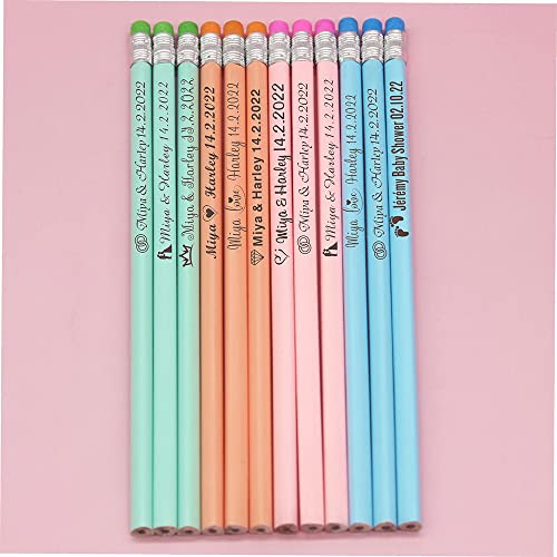 100 Lápices de madera de colores personalizados miniatura 2
