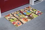 Kempf Forrest Owls Coco Door Mat with Vinyl Backing (22