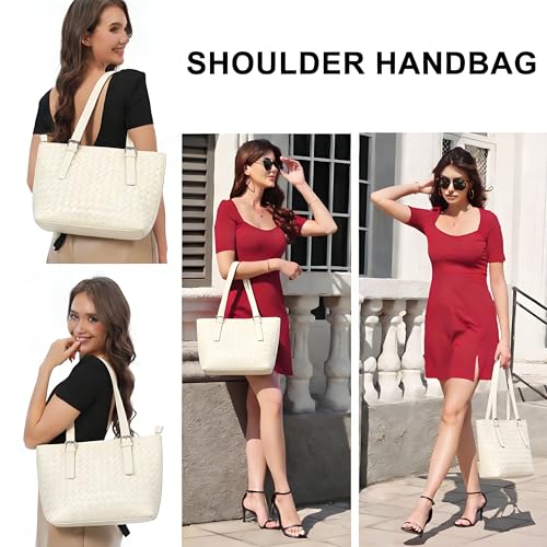 Bolso Tote Grande de Cuero Vegano Trenzado para Mujer miniatura 5
