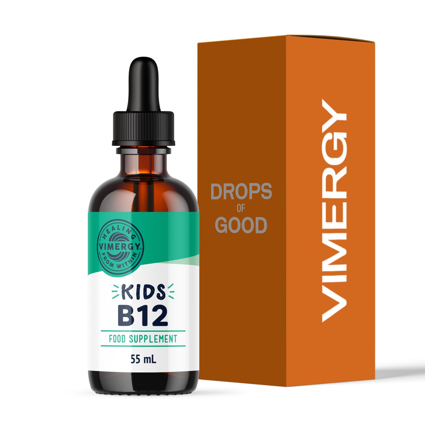 Vimergy Kids Vitamin B12 – Fast Absorbing Liquid Kids Vitamin B12 – No Sugar & Alcohol-Free – Supports Brain Function, Energy Production, Nervous System – No Sugar, Gluten Free, & Paleo (55 ml)