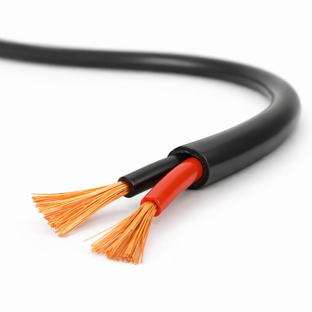 Wire4u Automotive Round Twin 2 Core Thin Wall Cable 12V 24V Copper Wire (2.5mm² 29Amps, 30 Metres Roll)