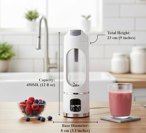 Miniatura 9 de Batidora portátil para batidos y batidos (blanco)