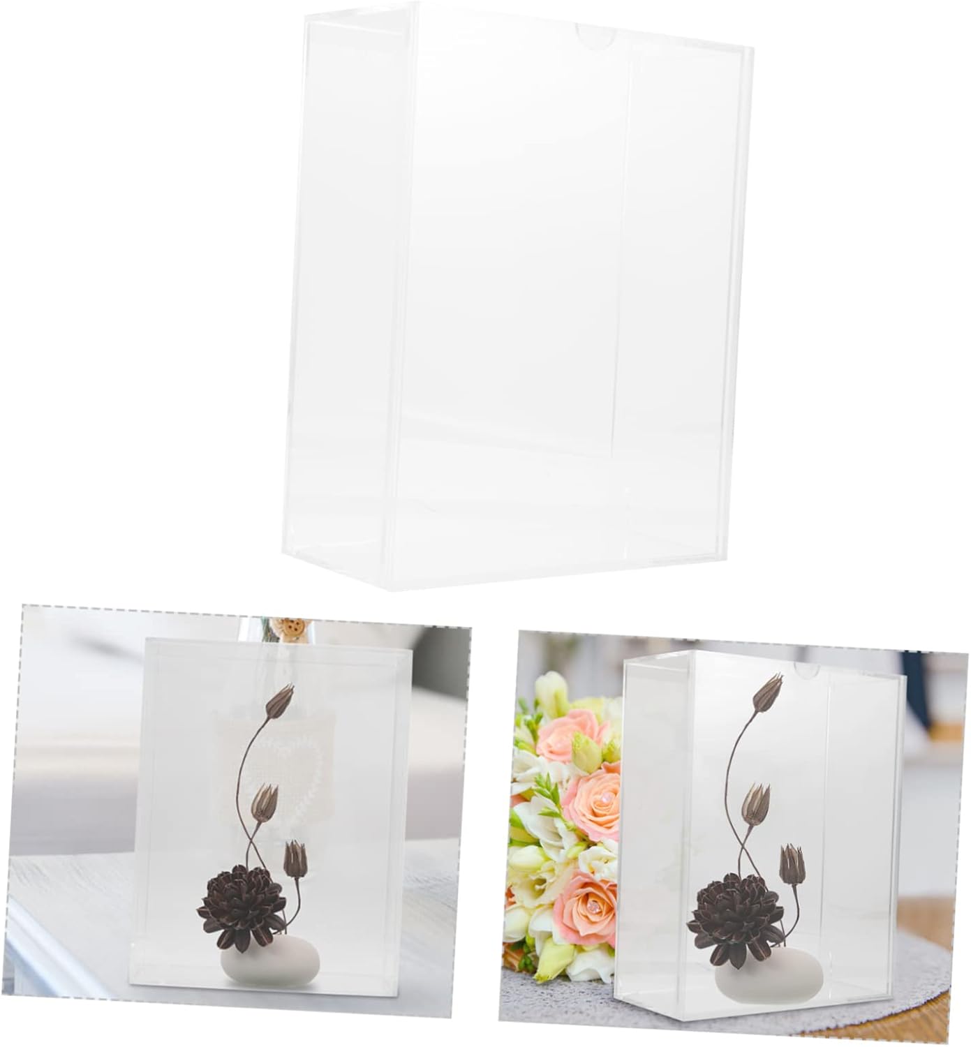 Shadow Box Frame Acrylic Display Case for Dried Flowers and Photos Desktop for Home Decor and Special Occasions