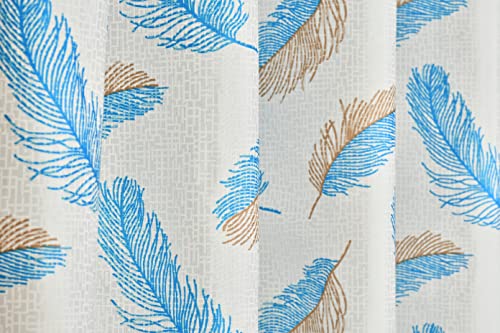 Image of DEVSANG Polyester (2 Print and 1 Solid) Grommet Curtains for Door 7 Feet Long Set of 3, Aqua, Fade Resistant | Light-Filtering