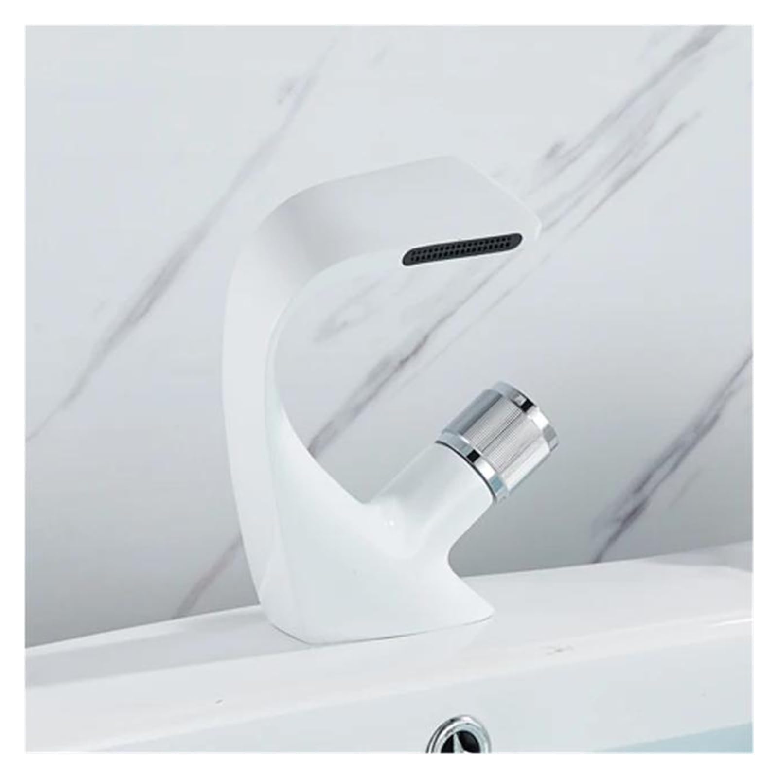 Robinet monotrou pour meuble-lavabo résistant au calcaire avec mitigeur eau chaude froide