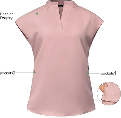 Miniatura 2 de NiaaHinn Conjunto de ropa quirúrgica para mujer con parte superior y pantalón deportivo con bolsillo con cremallera, uniforme mediano