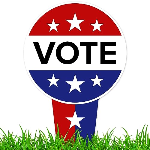 Vote Sign 7x13 Inches Heavy Duty Integrated Ground Stakes Indoor/Outdoor Use Rust Free Aluminum Composite Made in USA by My Sign center