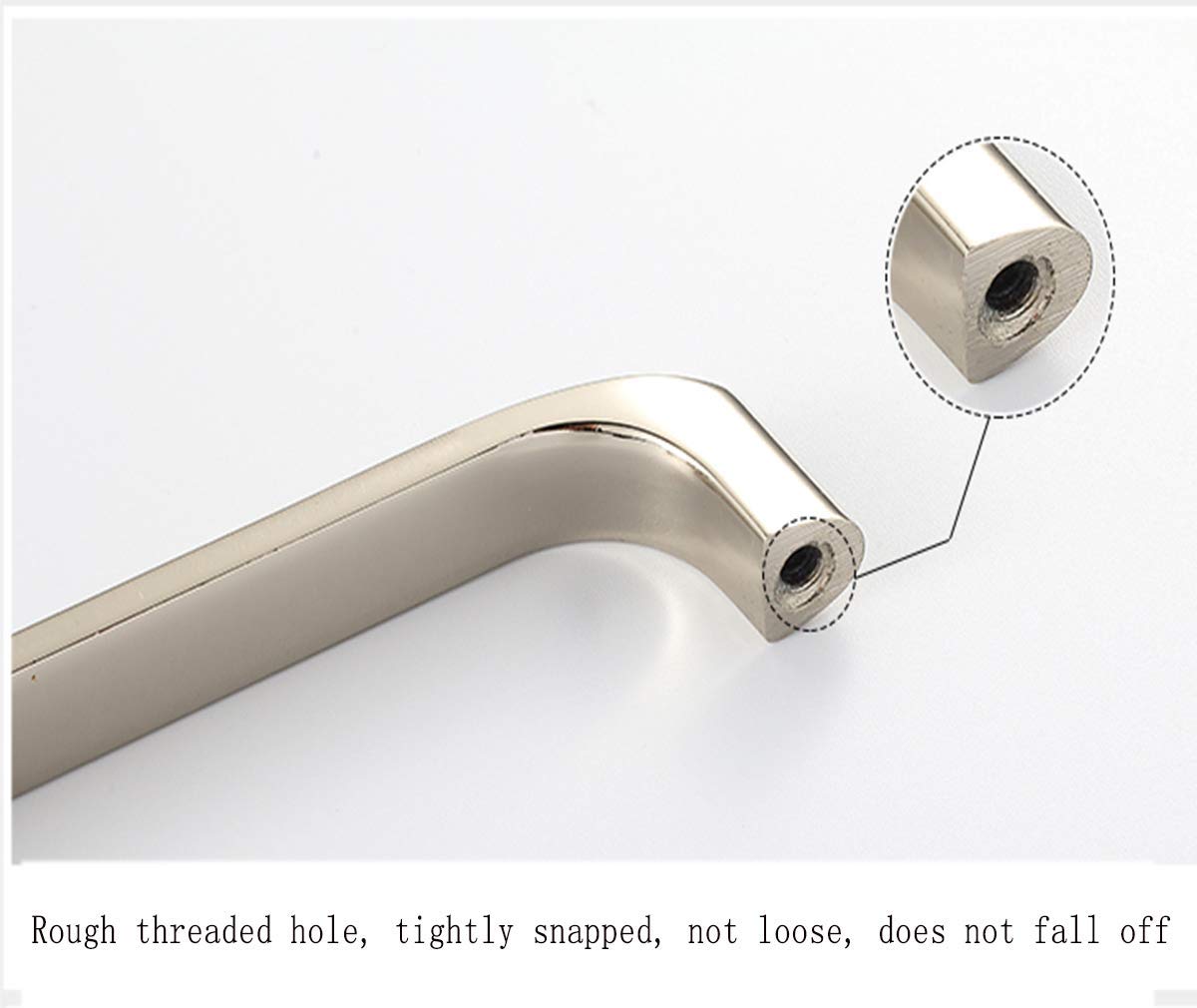 Möbelgriffe und -knöpfe, 10 Stück, Kleiderschranktürgriff, Schubladengriff, Küchenschranktürgriff, Türknöpfe, Hardware, gebürstet (Nickel, 96 mm) (weiß, 128 mm)